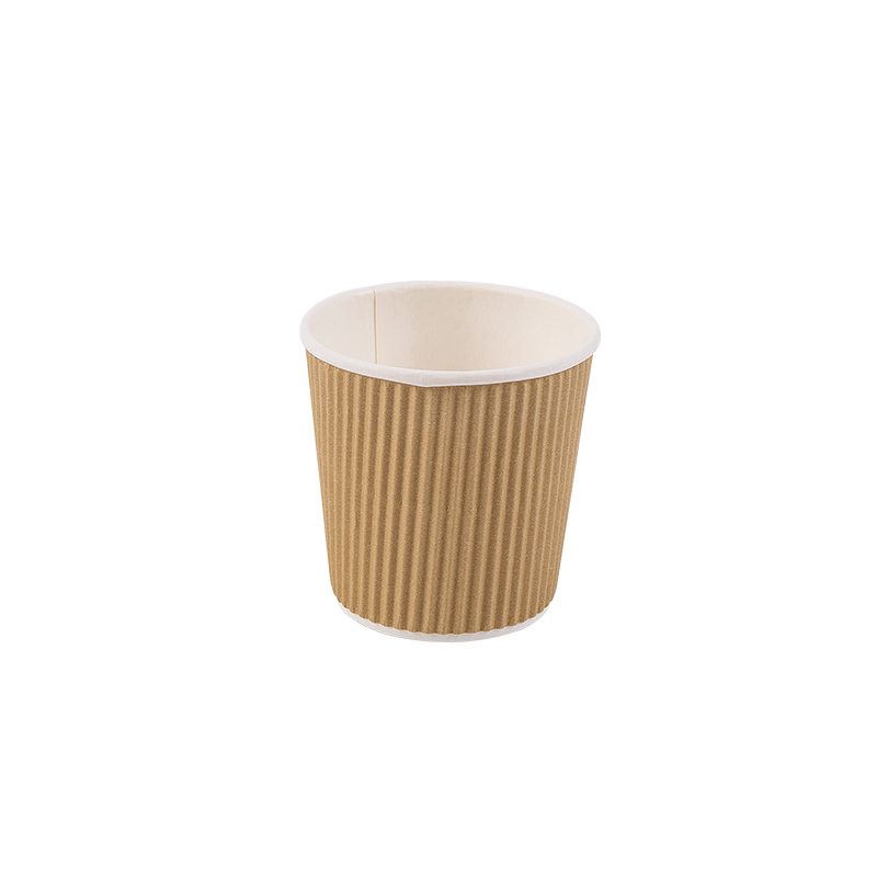 4oz নিষ্পত্তিযোগ্য বায়োডিগ্রেডেবল ঢেউতোলা কাগজ কাপ