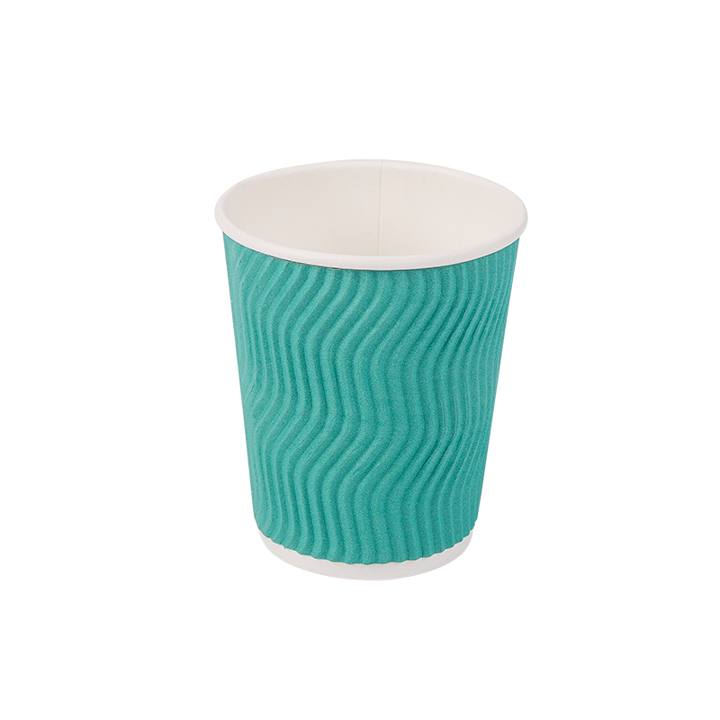 8oz নিষ্পত্তিযোগ্য বায়োডিগ্রেডেবল ঢেউতোলা কাগজ কাপ